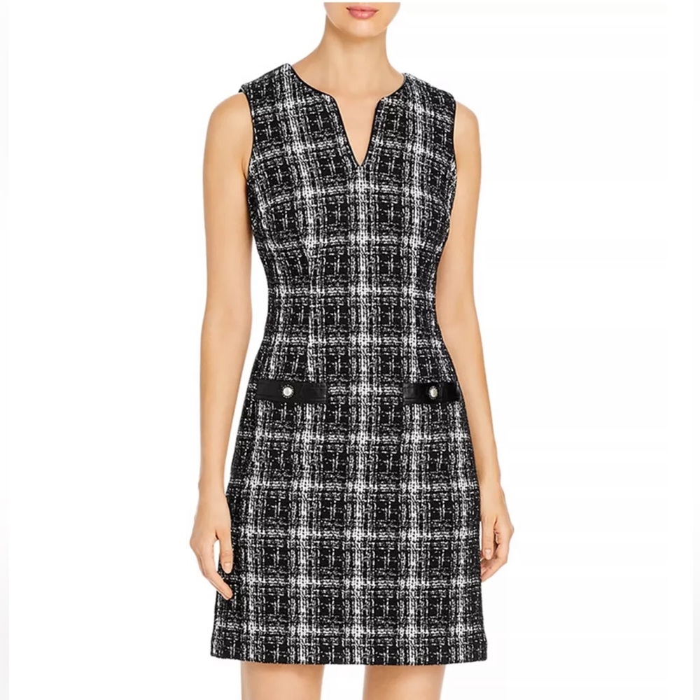 Karl Lagerfeld Black and White Plaid Mini Dress